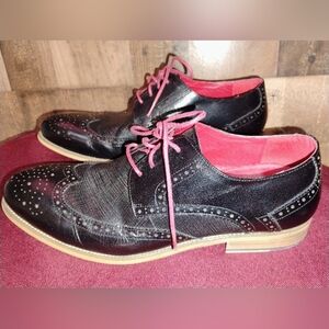 Jeremy Clarke Black Mens Leather Dress Shoes Oxfords Size 8